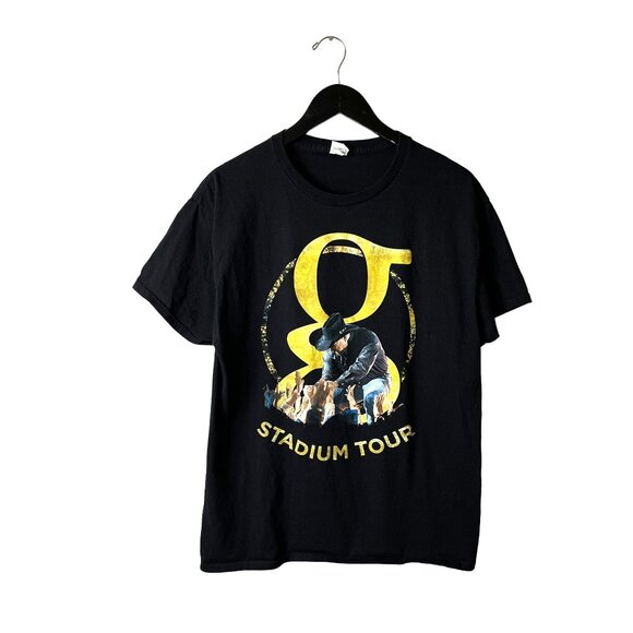 Garth Brooks Stadium Tour T Shirt Large L Adult Black Country Music Artist Solid - Picture 2 of 14